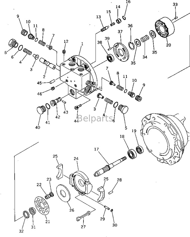 commande finale d'Assy Mini Excavator Pc 40-5 KOMATSU de moteur du voyage 20S-60-22101