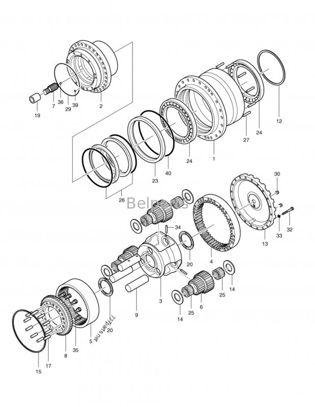 Pièces de rechange pour excavatrice Doosan DX255LC, entraînement final, moteur de translation hydraulique, DISPOSITIF K1011413A