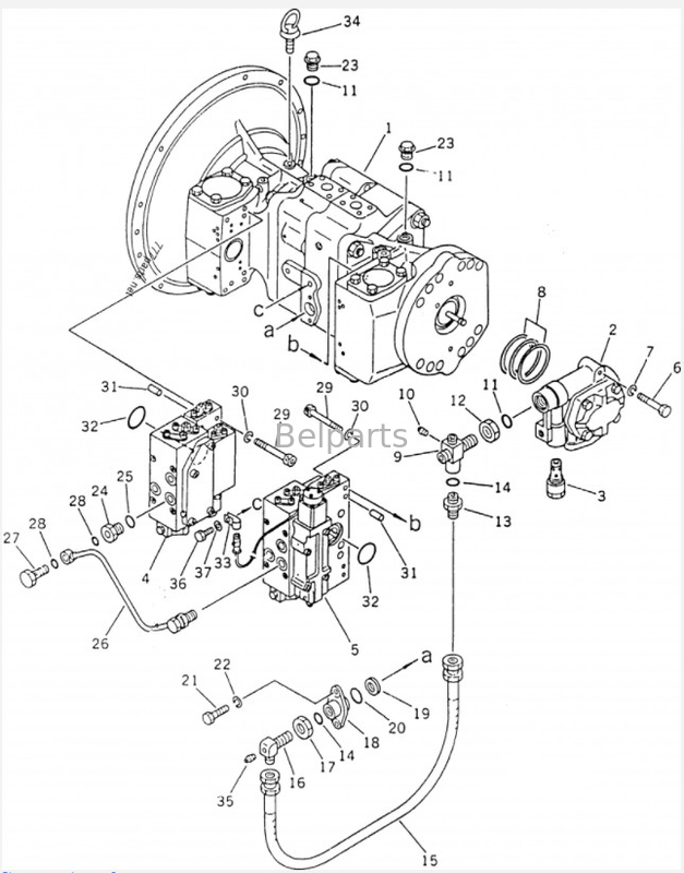 Pc220 excavatrice Main Pump Pc 220 du PC 220-3 Belparts 5 pompe hydraulique de Pc220-5 Pc220-7 708-25-01054 pour KOMATSU