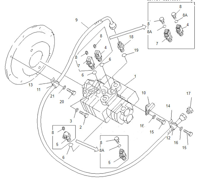 Pompe hydraulique principale de la pompe 708-3S-00461 20U-60-21210 de Pc 50mr-2 Pc50 Pc50uu-2 Pc55 Pc58 d'excavatrice de Belparts pour KOMATSU