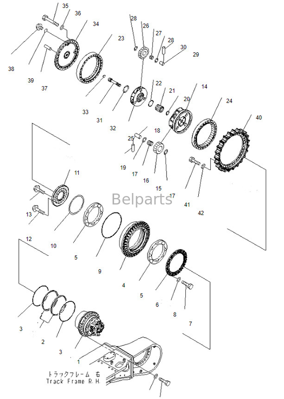 21M-27-00041 Excavatrice d'Assy de moteur de voyage PC600-8 PC650-8MO PC600-8MO Commande finale pour Komatsu