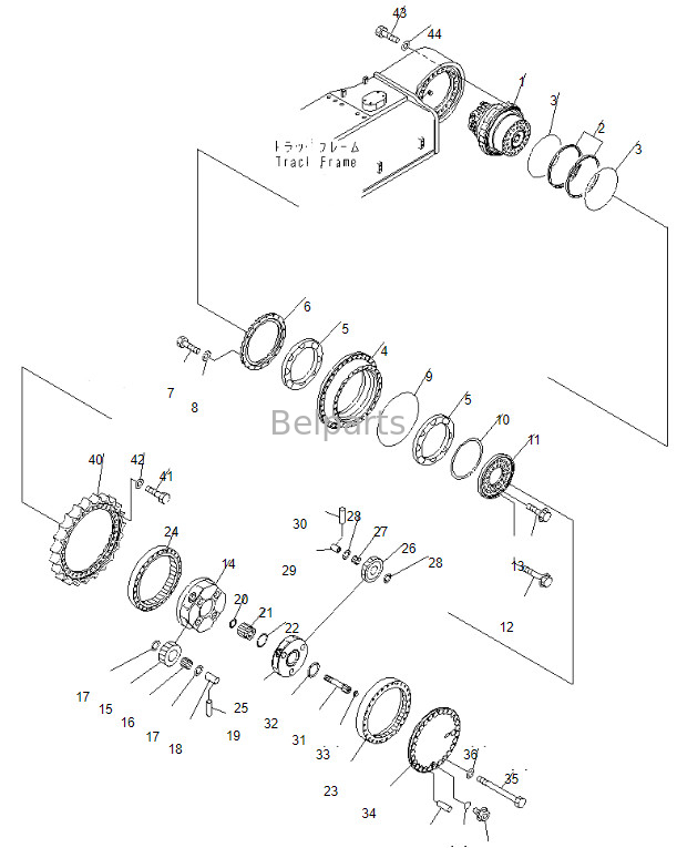 Commande finale de l'Assy PC600-7 de moteur de voyage de l'excavatrice 706-88-01101 de Belparts pour KOMATSU