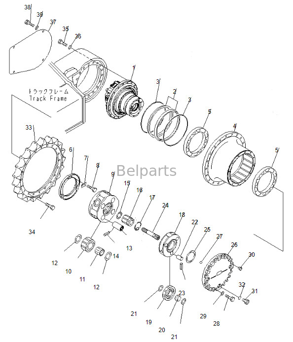 Lecteur final 708-8F-00250 de Travel Motor Assy PC200-8 d'excavatrice pour KOMATSU