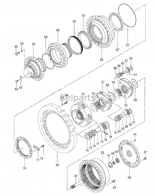 Parties de l'excavatrice moteur de déplacement pour Hitachi ZX470-5G