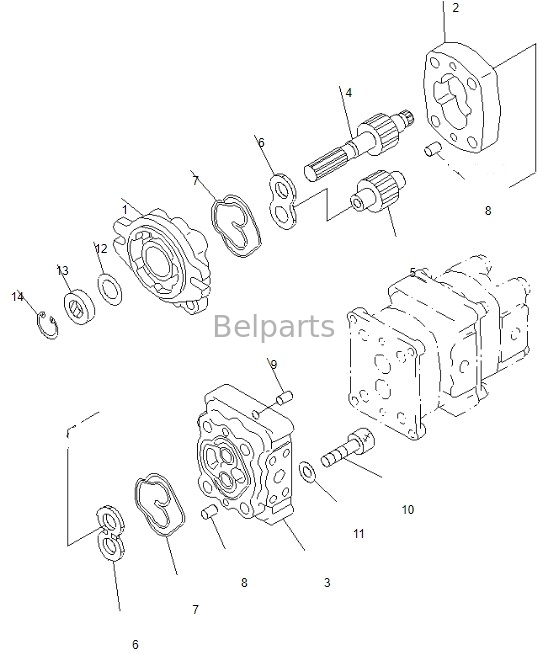 PC50MR-2 9086 Pompes principales pour les pièces de charbon de l'excavatrice pour la pompe hydraulique Komatsu 708-3S-00461 705-41-08090