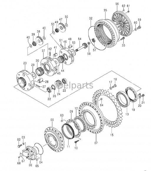 EX1200-6 Pour Hitachi 9270013 Pièces à charbon Excavateur Moteur de déplacement Assy 9301479 Assy