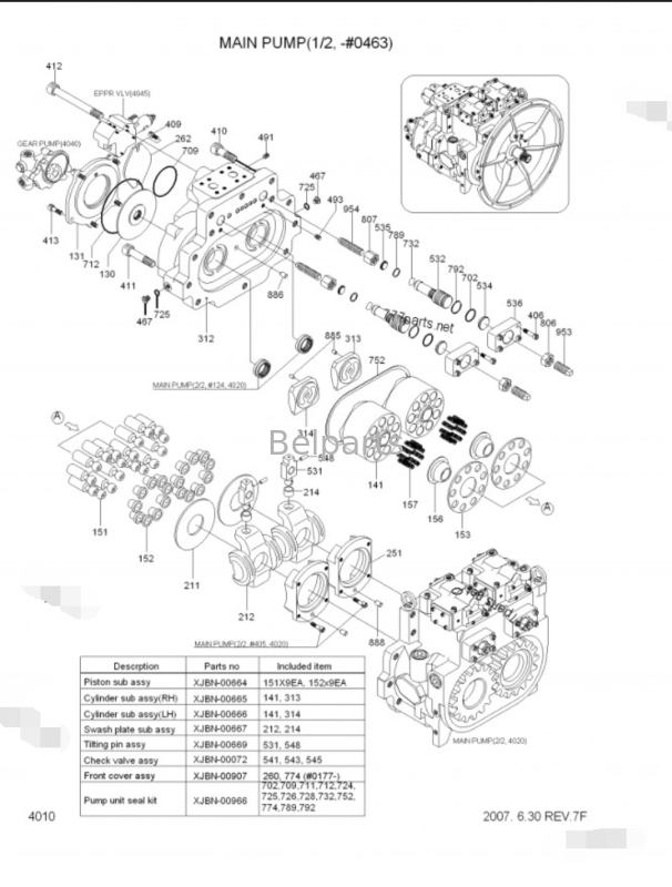 Pompes hydrauliques R450LC-7 R500LC-7 pour les excavatrices de Belparts 31NB-10010 31NB-10020 31NB-10022 pour la marque Hyundai