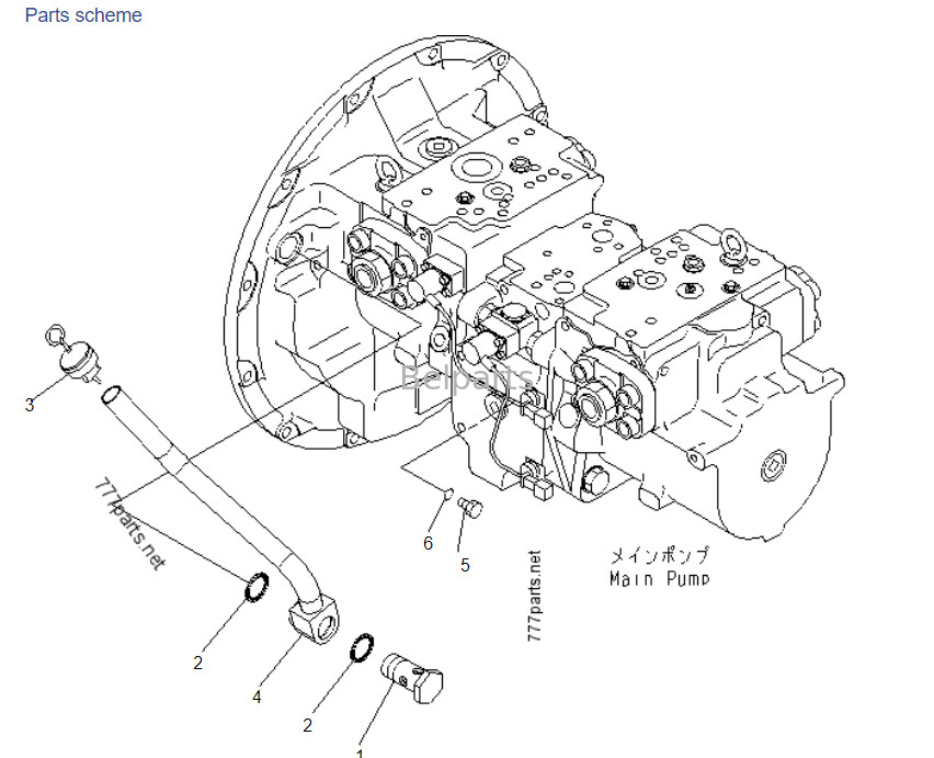 Comatsu PC400-7 708-2H-00022 708-2H-00450 708-2H-00460 Pompe principale hydraulique pour pièces de mini-pelles