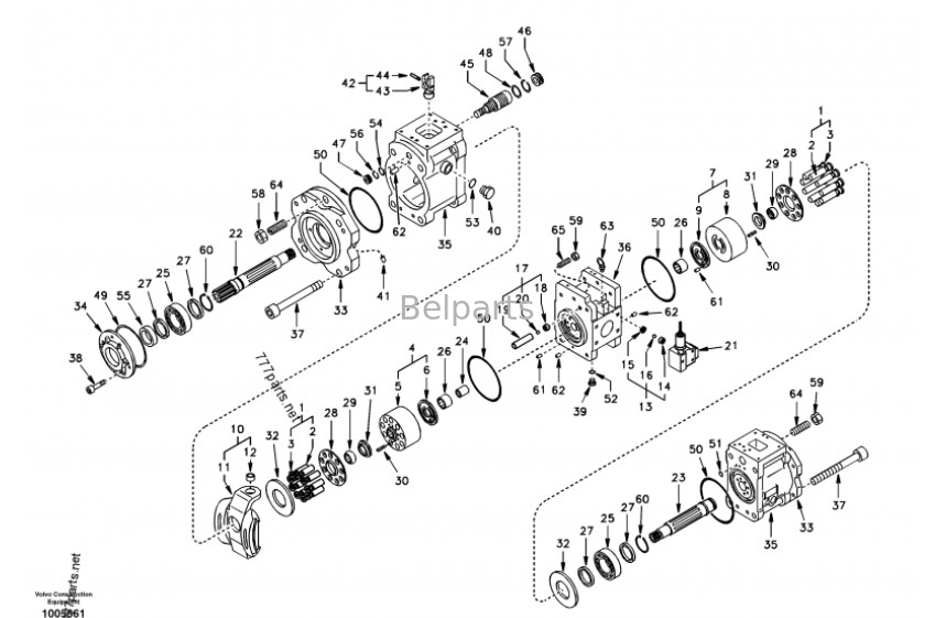 Pièces détachées pour excavatrice Volvo K3V112DT-9N-14Т ЕС210 SA1142-00012 Pompe hydraulique principale