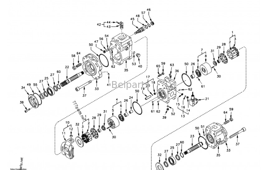 Parties de la pelle K3V112DT-9N24-14T EC210 EC240 XE215 LG225 Pompes principales Pour Volvo