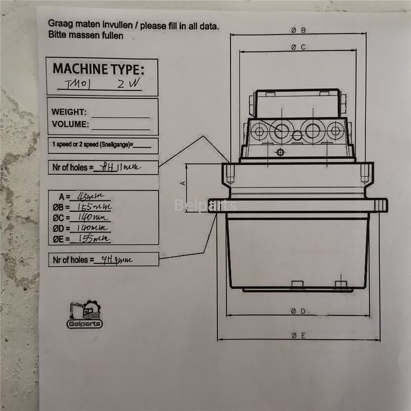 Hitachi ZX18 IHI 10F2 CX18 Kubota15 SK1.5 Excavateur moteur hydraulique pour le dernier entraînement TM01