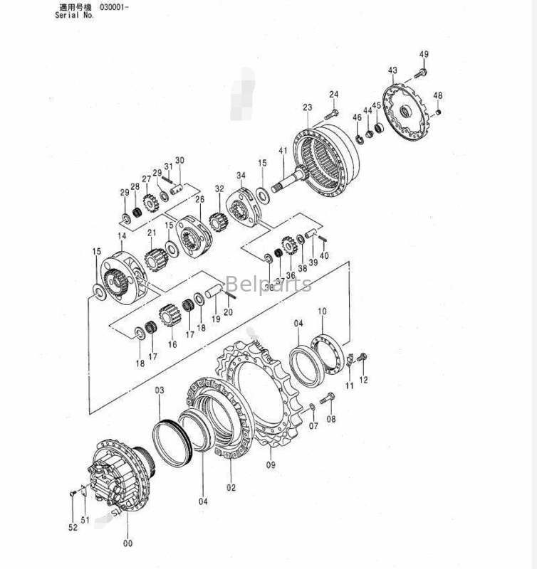 ZAXIS230 ZX230LC ZX240 ZX250 moteur hydraulique 9190294 9196318 assemblage de moteur de déplacement pour pièces d'excavatrice Hitachi