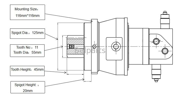 Moteur de balancement pour ZX16-3 ZX17U-2 ZX17UNA-2 ZX18-3 Hitachi pièces détachées de pelles 4654366 dispositif rotatif