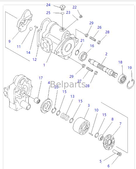 PC20MR-1 PC20MRX-1 PC20UU-3 Pompe hydraulique pour KOMATSU Excavatrice Pièces de rechange 20C-60-33100 Pompe à piston axial principale