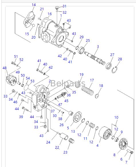 Pompe hydraulique PC20MR-2 PC20MR-3 PC22MR-3 pour KOMATSU Excavatrice Pièces de rechange 22K-60-21301 Pompe à piston axial principale