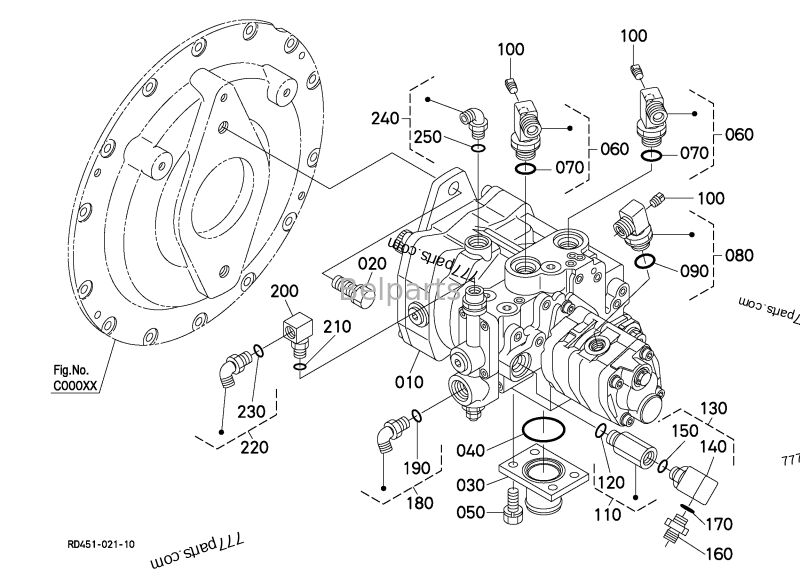 Pompe hydraulique Kubota U55-4 KX057-4 Mini-pelle Pièces KYB PSVL2-27CG-1 Pompe à piston principale B0210-27001 RD551-61112 RD551-61115
