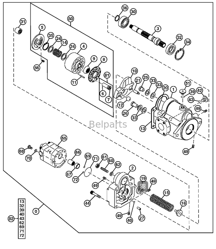 Pompe hydraulique principale John Dere 35D 4699382 PVD-1B-32CP originale adaptée aux pièces de mini-pelle Belparts