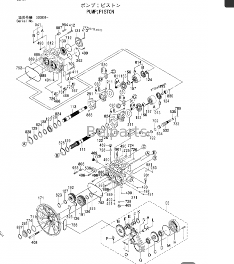 Pompe hydraulique principale John Deere 450D LC 4633472 PG200028, pièces d'excavatrice adaptées 450DLC BELPARTS