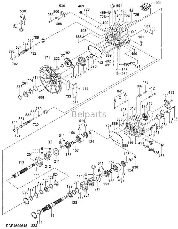 Pièces d'excavatrice adaptées BELPARTS de la pompe hydraulique principale 4699645 de Hitachi ZX470LC-5B ZX470LCH-5B