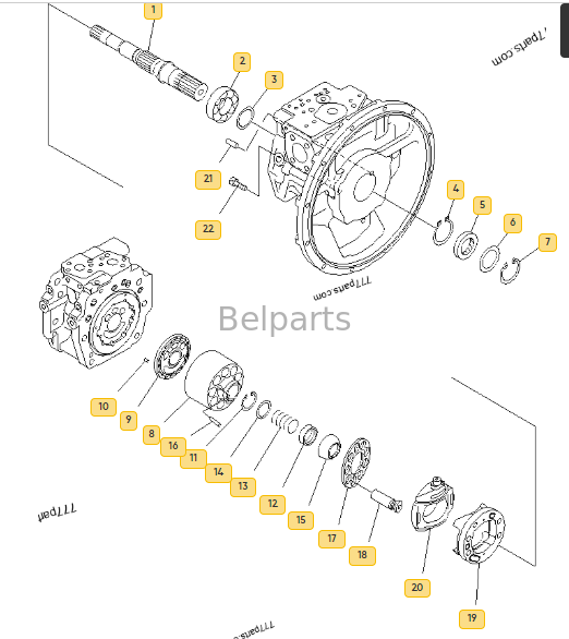 Pompe hydraulique principale PC200-7 PC200LC-7 PC210-7 PC210LC-7 pour pièces d'excavatrice KOMATSU 708-2L-00300 708-2L-01301 pompes à piston HPV95