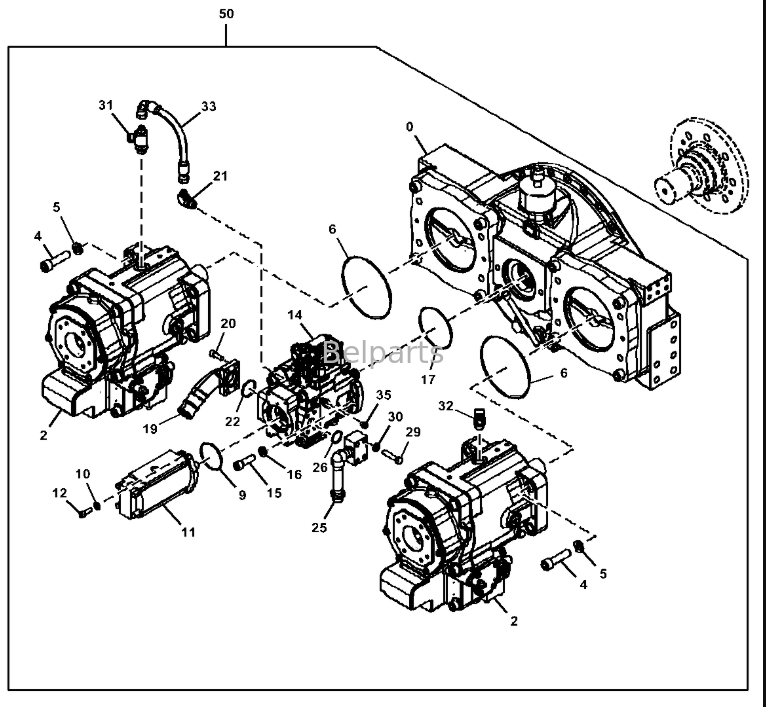Deere 670G 870G LC 670 870 pompe hydraulique principale de niveau P 9298854 PG202169 FYB60000412 FYB60000413 pour pièce de rechange pour pelle