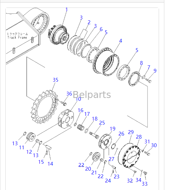 208-27-00411 208-27-00421 Entraînement final pour KOMATSU PC390LC-10 PC400-7 PC400LC-7 PC450-7 PC450LC-7 PC450-8 PC450LC-8 Moteur de chenille de déplacement d'excavatrice avec réduction