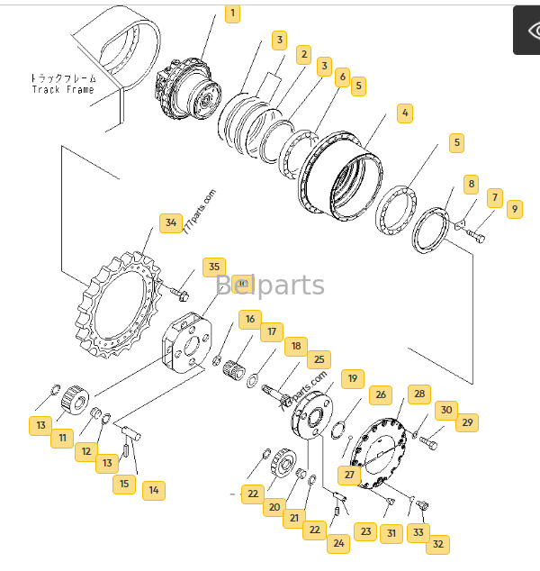208-27-00242 208-27-00241 Entraînement final pour KOMATSU PC300-7 PC400-7 PC400LC-7 PC450-7 PC450LC-7 PC400-7EO PC400LC-7EO PC450-7EO PC450LC-7EO Réduction de moteur de piste de voyage pour excavatrice