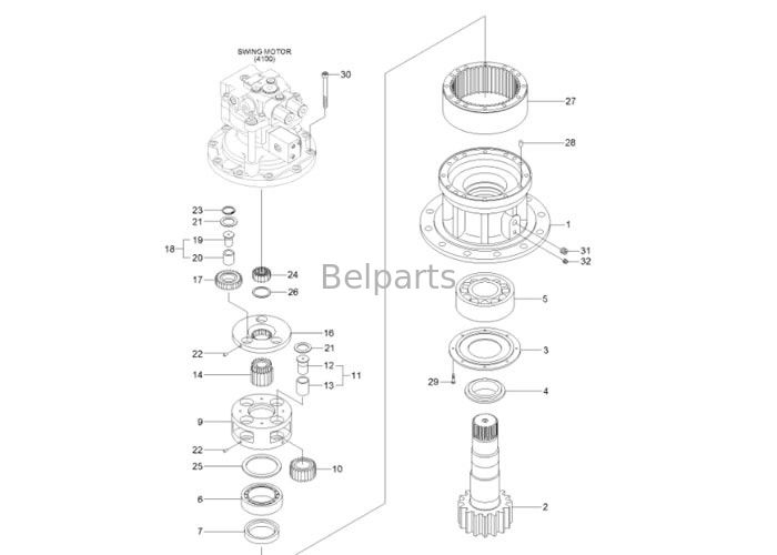 Boîte de vitesse hydraulique de l'oscillation 31Q4-11141 d'excavatrice du moteur R140-9 d'oscillation d'excavatrice