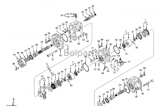 Parties de la pelle K3V112DT-9N24-14T EC210 EC240 XE215 LG225 Pompes principales Pour Volvo